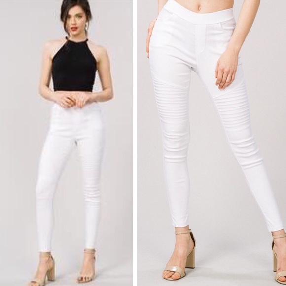 Denim - Last Pair 1️⃣ White Moto Jeggings with Pockets